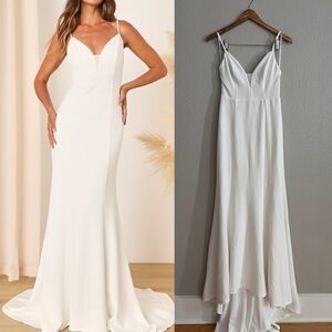 White Plunge Sleeveless Maxi Dress Lulus Small